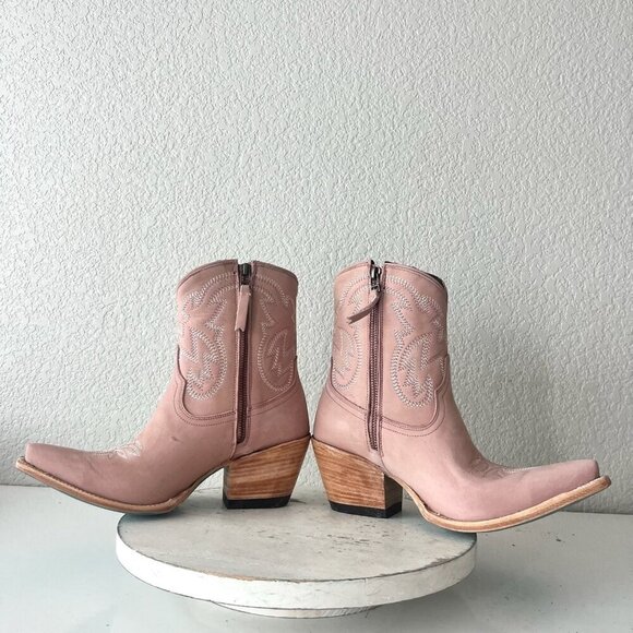 Lane SMOKESHOW Pink Cowboy Bootie Womens 9 Pink Western Cowgirl Short Boots - Picture 8 of 14
